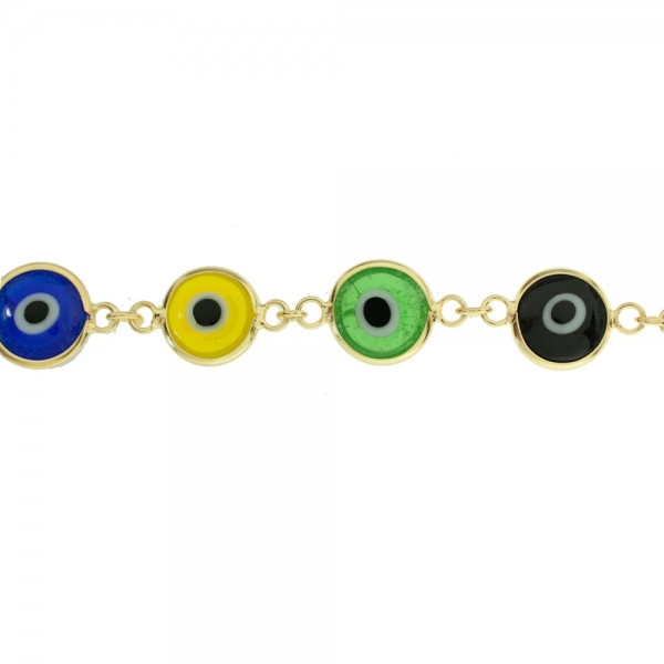 Pulsera dorada ojo turco