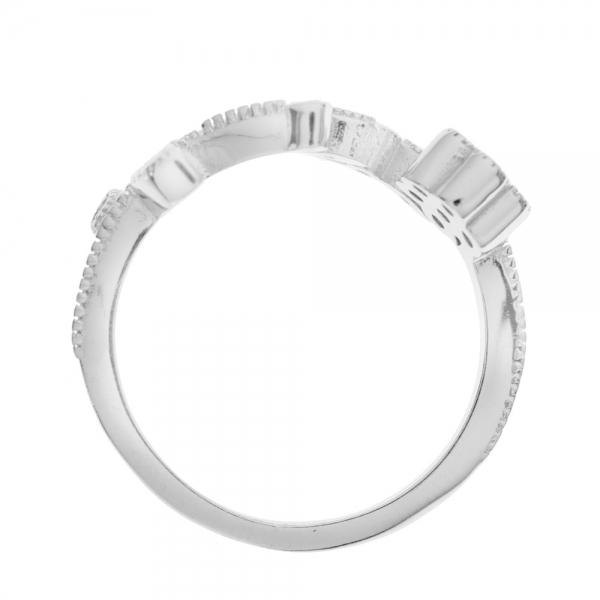 Anillo flores con circonitas