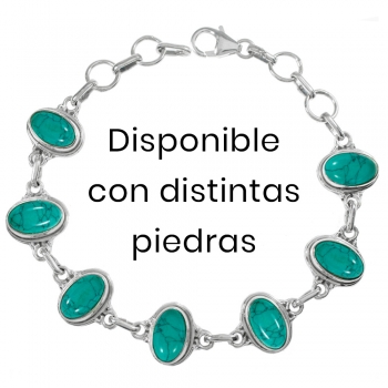 Pulsera piedra eslabón oval