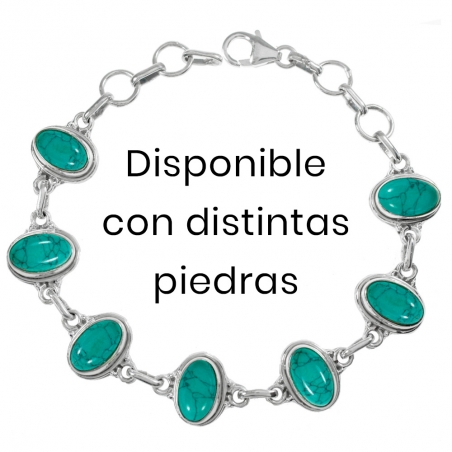 Pulsera piedra eslabón oval