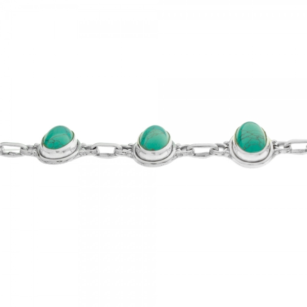 Pulsera piedra eslabón oval