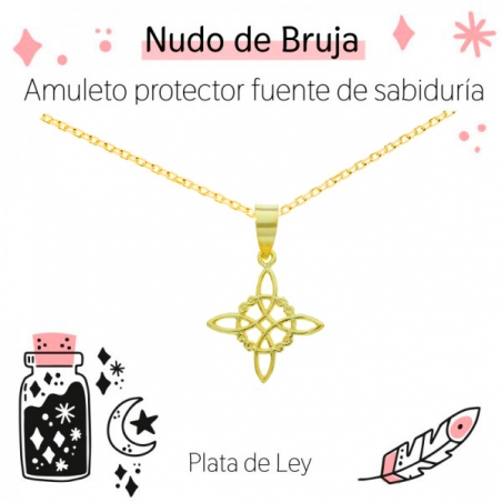 Collar dorado nudo de bruja