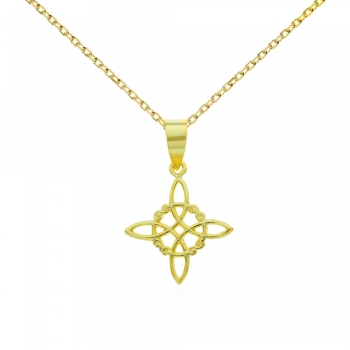 Collar dorado nudo de bruja 2