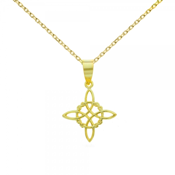 Collar dorado nudo de bruja