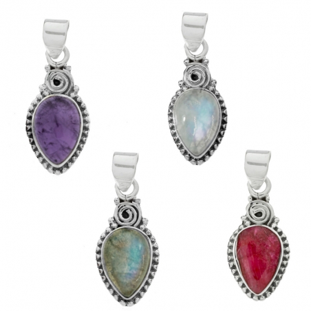 Colgante piedra natural gota invertida