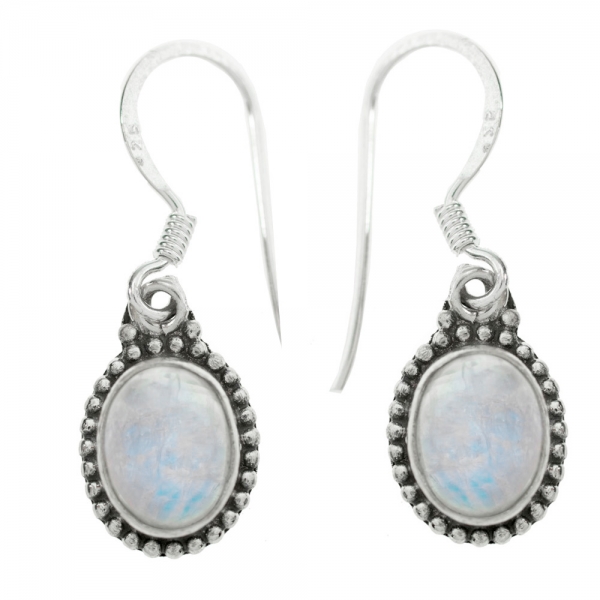 Pendientes piedra natural oval