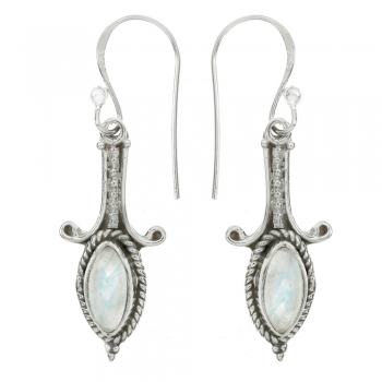 Pendientes piedra marquesa Plata de Ley 2