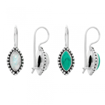 Pendientes piedra marquesa Plata de Ley