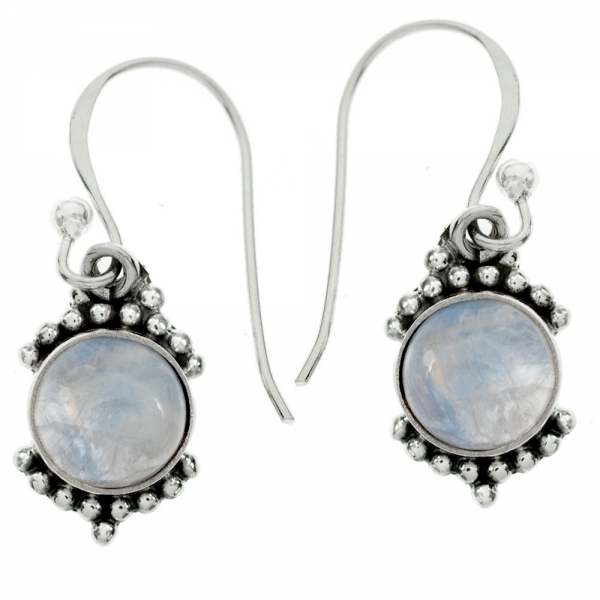 Pendientes piedra natural redonda