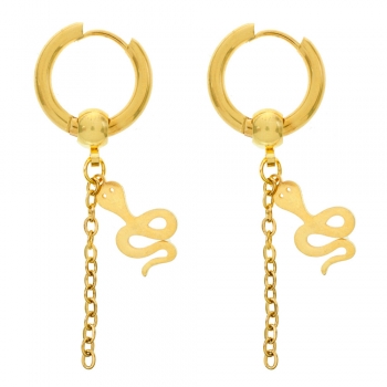 Aros dorados con serpiente