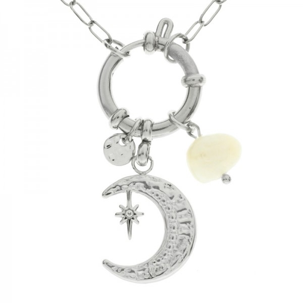 Collar reasa XL con luna acero