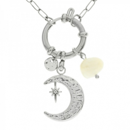 Collar reasa XL con luna acero