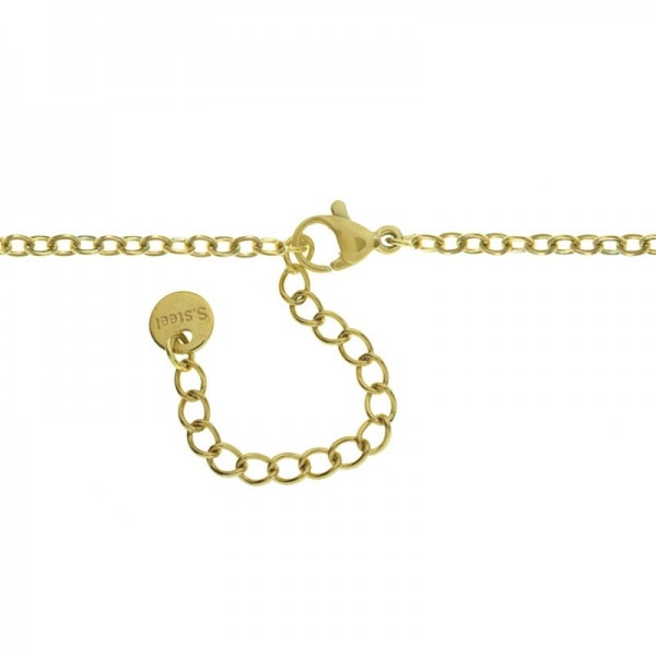 Collar ojo y cristales acero dorado