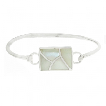 Pulsera rígida con nácar Plata de Ley