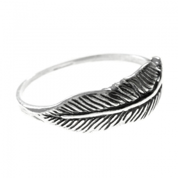 Anillo pluma de plata vieja 2