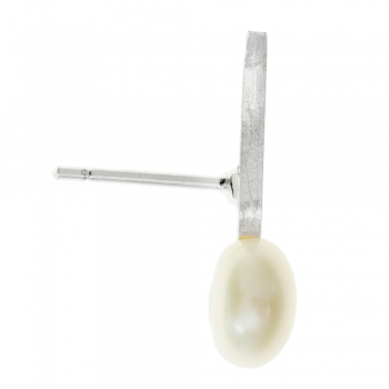 Pendientes perla y hoja Plata de Ley 2