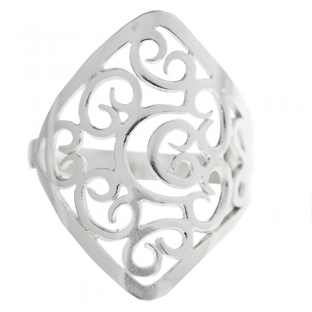 Anillo rombo arabesco Plata de Ley