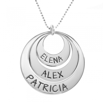 Collar triple círculo con nombre personalizado