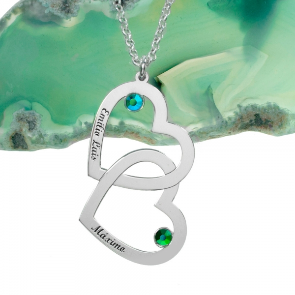 Collar doble corazón personalizado