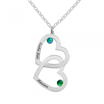 Collar doble corazón personalizado