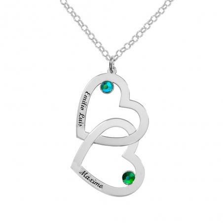 Collar doble corazón personalizado