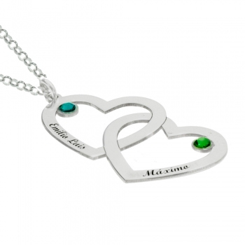Collar doble corazón personalizado 2