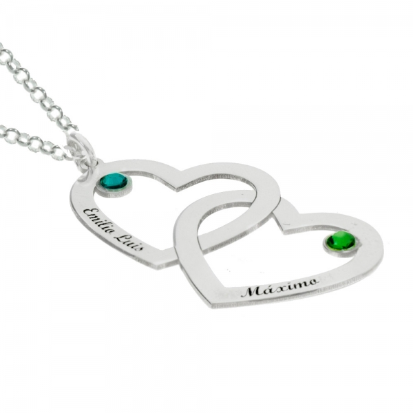 Collar doble corazón personalizado