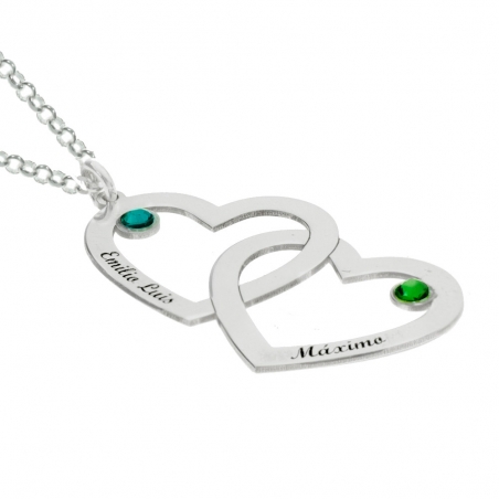 Collar doble corazón personalizado