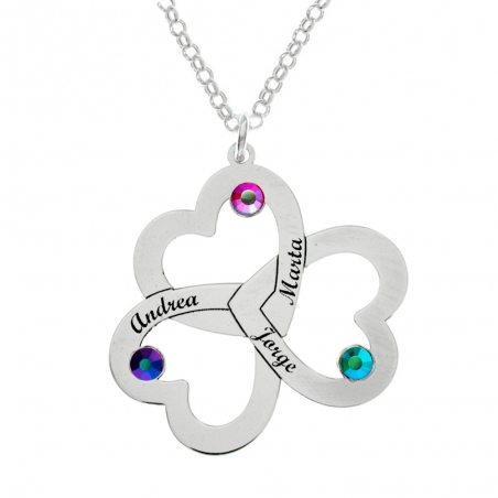 Collar triple corazón personalizado