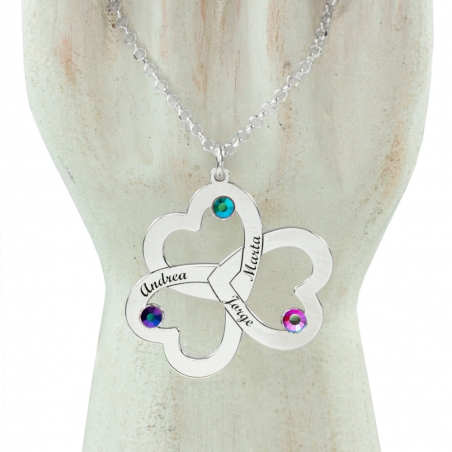 Collar triple corazón personalizado