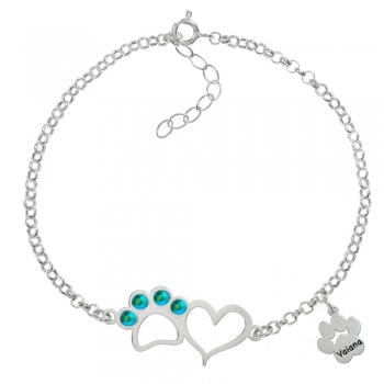 Pulsera huella & corazón con nombre