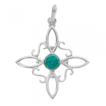 Colgante Nudo de Bruja con piedra turquesa