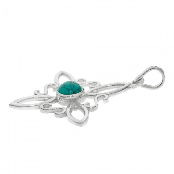 Colgante Nudo de Bruja con piedra turquesa