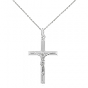 Crucifijo con cordón Plata de Ley