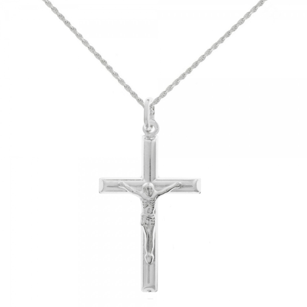 Crucifijo con cordón Plata de Ley