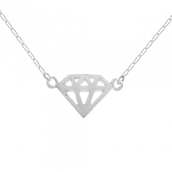 Collar diamante Plata de Ley