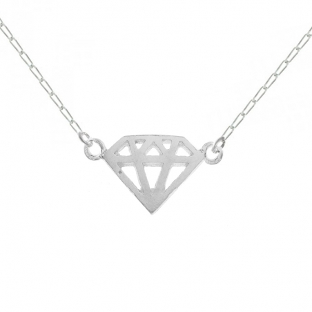 Collar diamante Plata de Ley