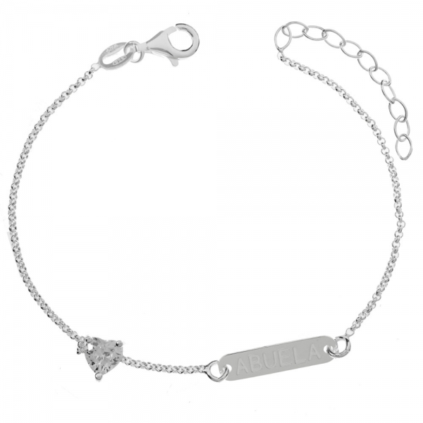 Pulsera Abuela corazón de circonita