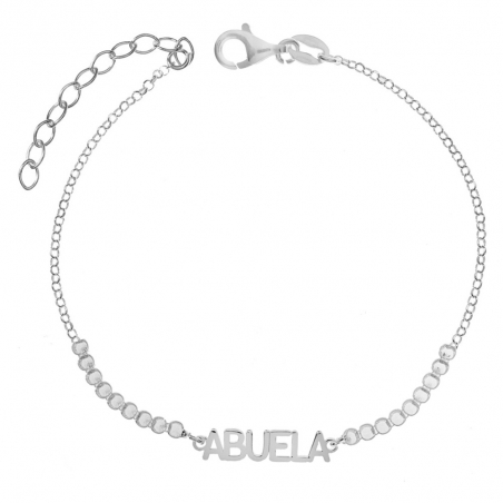Pulsera Abuela con circonitas blancas