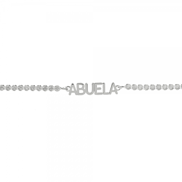 Pulsera Abuela con circonitas blancas