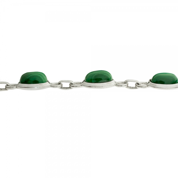 Pulsera de malaquita Plata de Ley