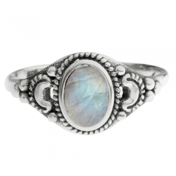 Anillo étnico con piedra y lunas 2