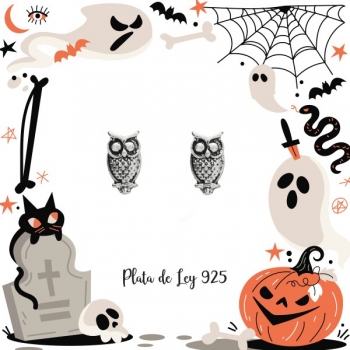 Pendientes Búho Plata de Ley
