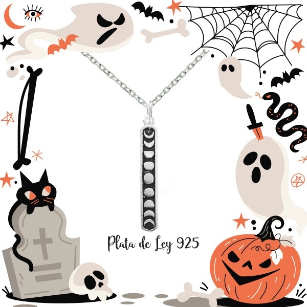 Colgante fases lunares Plata de Ley