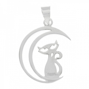 Colgante gato en la luna Plata de Ley 2