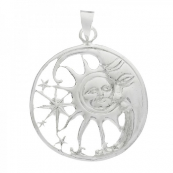 Colgante sol y luna Plata de Ley 2
