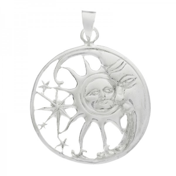 Colgante sol y luna Plata de Ley