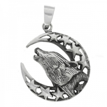 Colgante lobo Plata de Ley 2