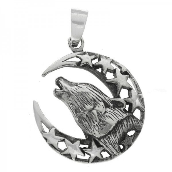 Colgante lobo Plata de Ley