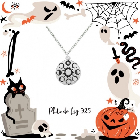 Colgante fases lunares Plata de Ley
